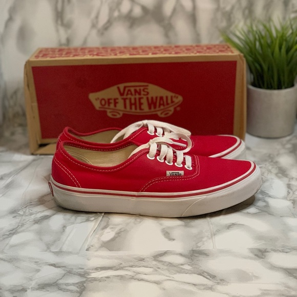 red low cut vans